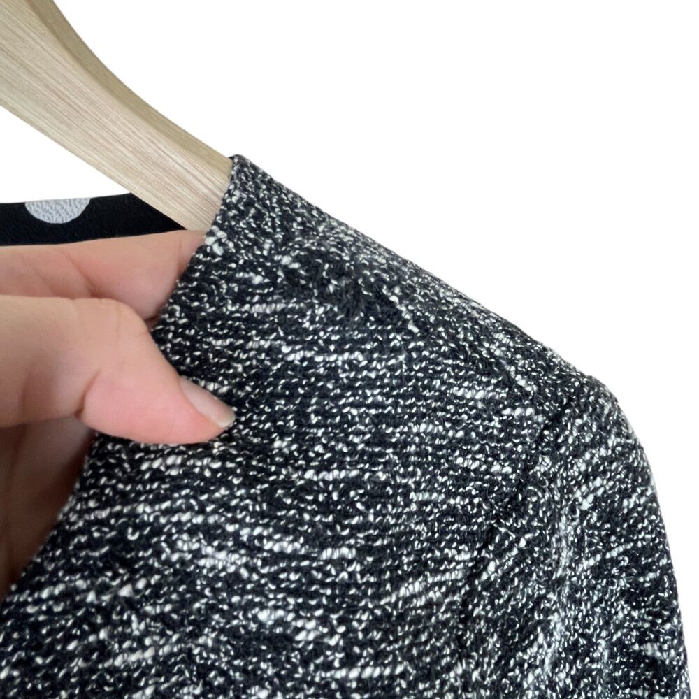 Slate & Willow Tweed Blazer Jacket Sz M Black Space-Dyed Contrast Pipe Trim - Picture 9 of 14